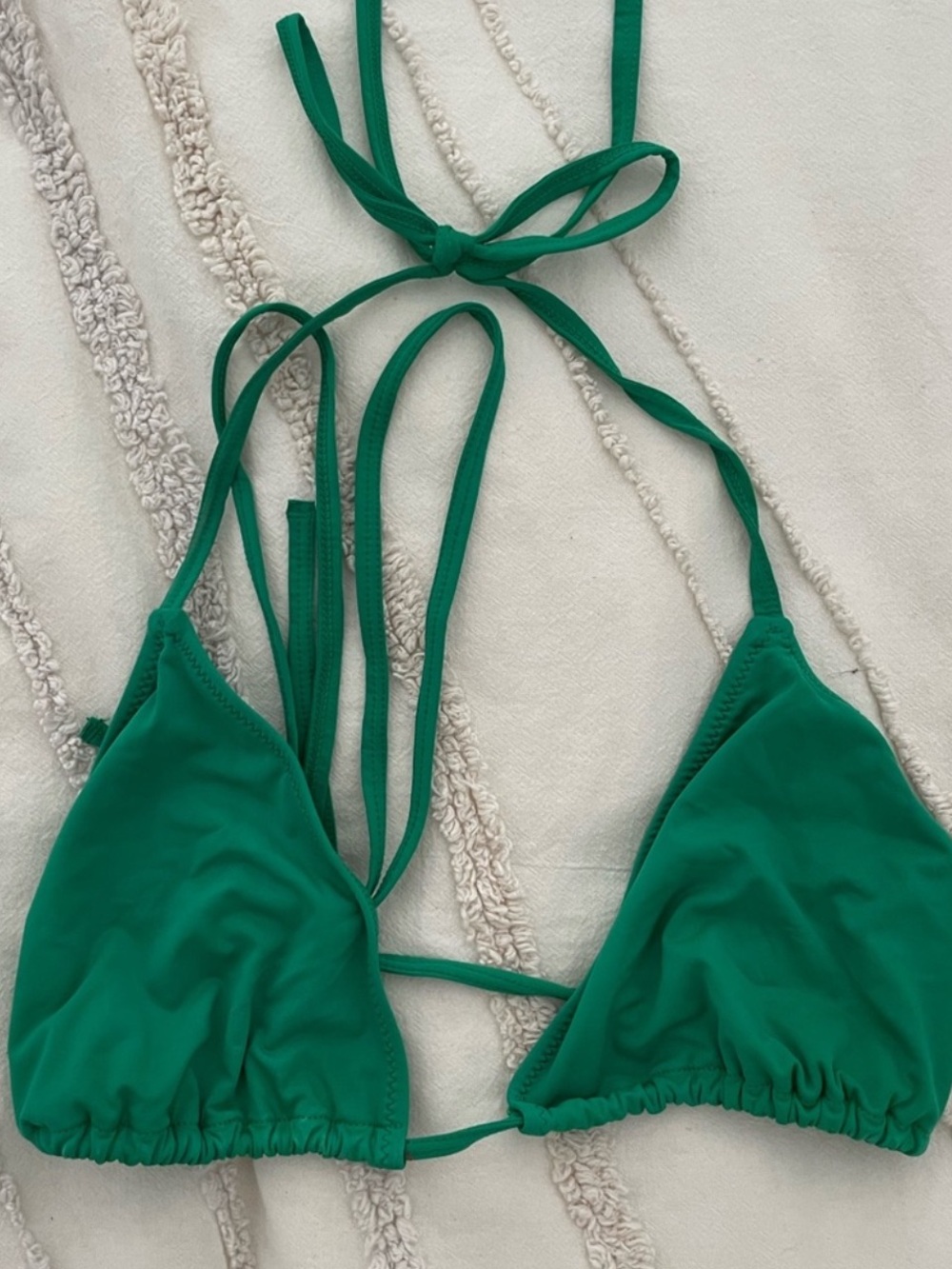 437 Green Triangle Bikini Top